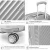 imageTravelers Choice Elm Expandable Spinner Luggage Set Matte Silver 21quot CarryOn