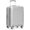 imageTravelers Choice Elm Expandable Spinner Luggage Set Matte Silver 21quot CarryOn