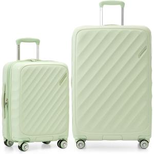 imageTravelers Choice Elm Expandable Spinner Luggage Glossy Mint 2 Piece SetGlossy Mint