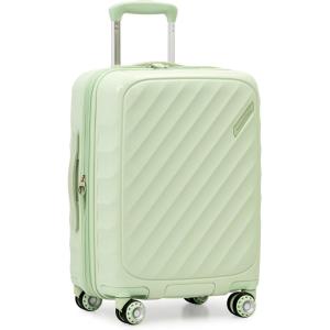 imageTravelers Choice Elm Expandable Spinner Luggage Set Glossy Mint 21quot CarryOn