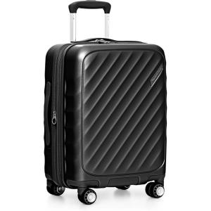 imageTravelers Choice Elm 21quot Carryon Expandable Spinner Luggage Set  Matte Black