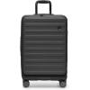 imageTravelers Choice Novia Top Opening Expandable Polycarbonate Luggage with Spinner Wheels Autumn Leaves 25Inch MediumBlack