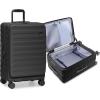 imageTravelers Choice Novia Top Opening Expandable Polycarbonate Luggage with Spinner Wheels Autumn Leaves 25Inch MediumBlack