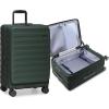imageTravelers Choice Novia Top Opening Expandable Polycarbonate Luggage with Spinner Wheels Autumn Leaves 25Inch MediumGreen