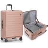 imageTravelers Choice Novia Top Opening Expandable Polycarbonate Luggage with Spinner Wheels Autumn Leaves 25Inch MediumPink