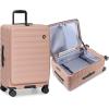 imageTravelers Choice Novia Top Opening Expandable Polycarbonate Luggage with Spinner Wheels Autumn Leaves 25Inch MediumPink