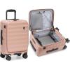 imageTravelers Choice Novia Top Opening Expandable Polycarbonate Luggage with Spinner Wheels Autumn Leaves 25Inch MediumPink