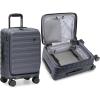 imageTravelers Choice Novia Top Opening Expandable Polycarbonate Luggage with Spinner Wheels Autumn Leaves 25Inch MediumSlate Blue