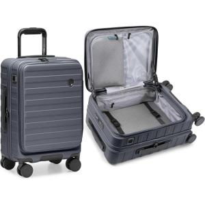imageTravelers Choice Novia Top Opening Expandable Polycarbonate Luggage with Spinner Wheels Autumn Leaves 25Inch MediumSlate Blue