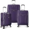 imageTravelers Choice Lares Softside Expandable Luggage with Spinner Wheels Purple 2 Piece Luggage SetPurple