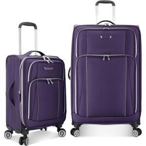 imageTravelers Choice Lares Softside Expandable Luggage with Spinner Wheels Purple 2 Piece Luggage SetPurple