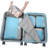 imageTravelers Choice Cloverland Packing Cubes 5Piece Set Light BeigeLight Blue