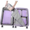 imageTravelers Choice Cloverland Packing Cubes 5Piece Set Light BeigePurple