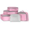 imageTravelers Choice Cloverland Packing Cubes 5Piece Set Light BeigePink