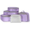 imageTravelers Choice Cloverland Packing Cubes 5Piece Set Light BeigePurple