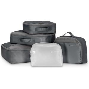 imageTravelers Choice Cloverland Packing Cubes 5Piece Set Light BeigeDark Gray