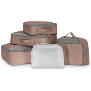 imageTravelers Choice Cloverland Packing Cubes 5Piece Set Light BeigeLight Beige