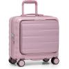 imageTravelers Choice Edinburgh II Hardside Luggage with Spinner Wheels TSA Lock Black 16Inch MiniMuted Pink