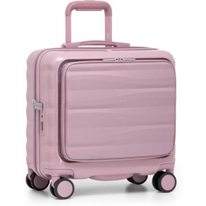imageTravelers Choice Edinburgh II Hardside Luggage with Spinner Wheels TSA Lock Black 16Inch MiniMuted Pink