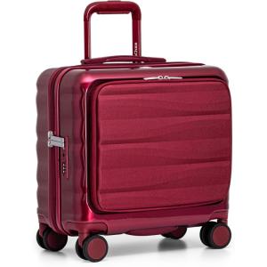 imageTravelers Choice Edinburgh II Hardside Luggage with Spinner Wheels TSA Lock Black 16Inch MiniRed
